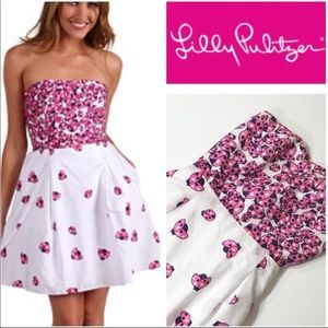 Lilly Pulitzer Lady Bug Strapless Dress